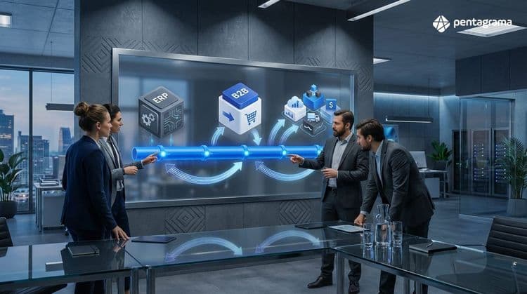 Arquitetura orientada a eventos ERP ecommerce B2B